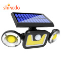 Outdoor Wall With Sensor Three Heads Solar Powered PIR 3 Head Security Lights Waterproof Light Motion Sensor Solar Light